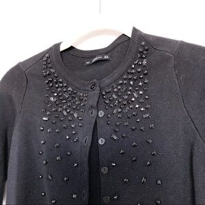 Zara embellished black cardigan